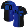 Custom Blue Black Gradient Fashion Black Authentic Baseball Jersey