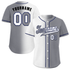 Custom White Grey Gradient Fashion Grey Authentic Baseball Jersey