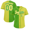 Custom Green Yellow Gradient Fashion Yellow Authentic Baseball Jersey