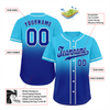 Custom Aqua Blue Fade Fashion Blue Authentic Baseball Jersey