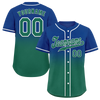 Custom Blue Green Fade Fashion Green Authentic Baseball Jersey