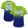 Custom Green Blue Fade Fashion White Authentic Baseball Jersey