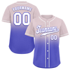 Custom Grey Purple Fade Fashion White Authentic Baseball Jersey