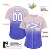 Custom Grey Purple Fade Fashion White Authentic Baseball Jersey