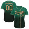 Custom Green Black Fade Fashion Grey Authentic Baseball Jersey