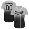 Custom Grey Black Fade Fashion Black Authentic Baseball Jersey