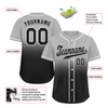 Custom Grey Black Fade Fashion Black Authentic Baseball Jersey