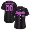 Custom Black Stripe Fashion Purple Authentic Baseball Jersey