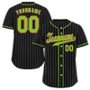 Custom Black Stripe Fashion Green Authentic Baseball Jersey