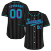 Custom Black Stripe Fashion Aqua Authentic Baseball Jersey