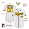 Custom White Stripe Fashion Orange Authentic Baseball Jersey