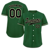 Custom Green Stripe Fashion Black Authentic Baseball Jersey