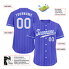 Custom Blue Stripe Fashion Grey Authentic Baseball Jersey