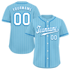 Custom Aqua Stripe Fashion White Authentic Baseball Jersey