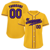 Custom Yellow Stripe Fashion Purple Authentic Baseball Jersey