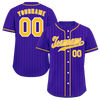 Custom Purple Stripe Fashion Yellow Authentic Baseball Jersey