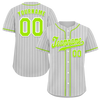 Custom Grey Stripe Fashion Green Authentic Baseball Jersey