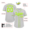 Custom Grey Stripe Fashion Green Authentic Baseball Jersey