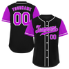 Custom Black Purple Raglan Sleeves Purple Authentic Baseball Jersey