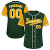 Custom Green Yellow Raglan Sleeves Yellow Authentic Baseball Jersey