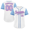 Custom White Aqua Raglan Sleeves Aqua Authentic Baseball Jersey