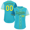 Custom Aqua Two Tone Blue Authentic Baseball Jersey