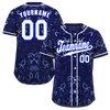 Custom Blue Graffiti Pattern White Authentic Baseball Jersey