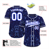 Custom Blue Graffiti Pattern White Authentic Baseball Jersey