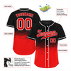 Custom Black Red Graffiti Pattern Red Authentic Baseball Jersey