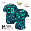 Custom Green Graffiti Pattern Green Authentic Baseball Jersey