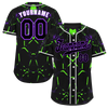 Custom Black Graffiti Pattern Black Authentic Baseball Jersey