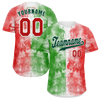 Custom Green Pink Graffiti Pattern Green Authentic Baseball Jersey