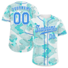 Custom Aqua Graffiti Pattern Aqua Authentic Baseball Jersey