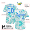 Custom Aqua Graffiti Pattern Aqua Authentic Baseball Jersey