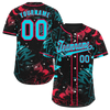 Custom Colorful Graffiti Pattern Aqua Authentic Baseball Jersey