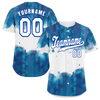 Custom Blue White Tie Dye White Authentic Baseball Jersey BSBJ0a-bc0fbe7