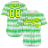 Custom Green Tie Dye Yellow Authentic Baseball Jersey BSBJ0a-bc0fbfb