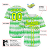 Custom Green Tie Dye Yellow Authentic Baseball Jersey BSBJ0a-bc0fbfb