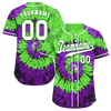 Custom Green Purple Tie Dye White Authentic Baseball Jersey BSBJ0a-bc0fbfe