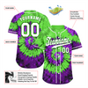 Custom Green Purple Tie Dye White Authentic Baseball Jersey BSBJ0a-bc0fbfe