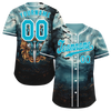 Custom Aqua Black Skull Fashion Aqua Authentic Baseball Jersey BSBJ0a-bc0fb99