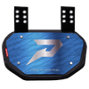 Phenom Elite Football Back Plate - Columbia Blue with Chrome P Logo