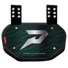 Phenom Elite Football Back Plate - Dark Green with Chrome P Logo