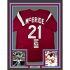 Framed Autographed/Signed Bake McBride 35x39 Philadelphia Retro Maroon Baseball Jersey JSA COA by Hall of Fame Sports Memorabilia