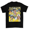 Baseball Star Collage T-Shirt – Retro Sports Graphic Tee with Funny Yellow Player Design by Dog Mom Hat