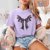 Bat Bow Comfort Colors Shirt – Trendy Halloween Tee by Adorb Custom Tees