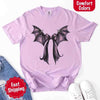 Bat Bow Comfort Colors Shirt – Trendy Halloween Tee by Adorb Custom Tees