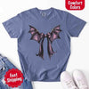 Bat Bow Comfort Colors Shirt – Trendy Halloween Tee by Adorb Custom Tees