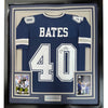 Framed Autographed/Signed Bill Bates 35x39 Dallas Dark Blue Football Jersey PSA/DNA COA