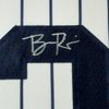 Framed Autographed/Signed Ben Rice 35x39 New York Pinstripe Baseball Jersey JSA COA